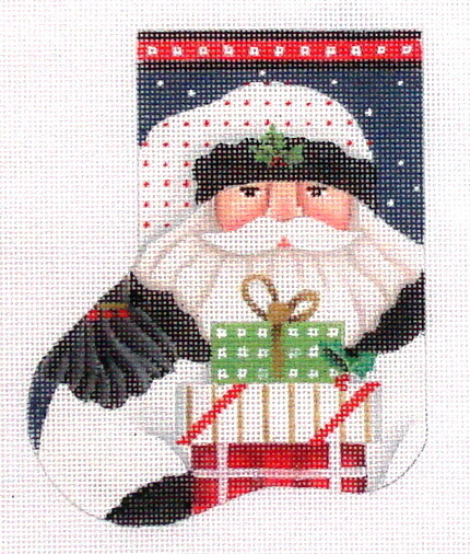 White Santa mini sock, hand painted from Melissa Shirley White Santa mini sock, hand painted from Melissa Shirley