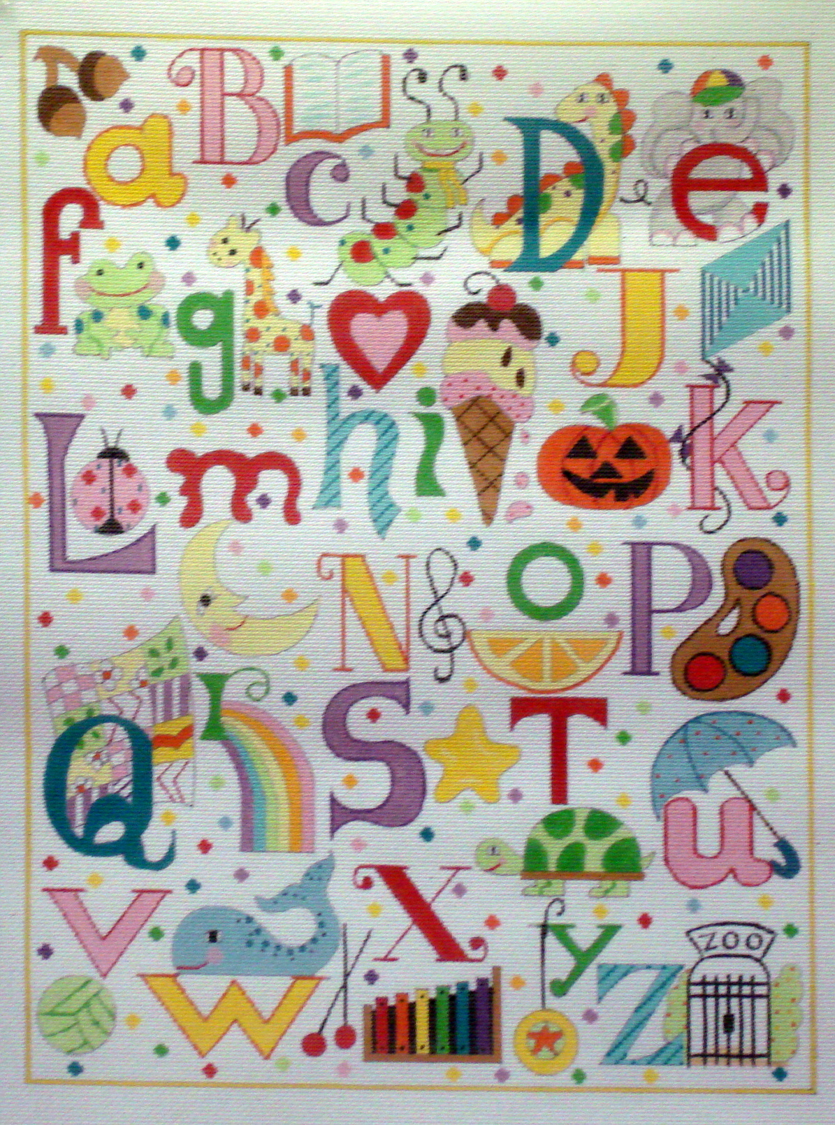 Multi Colored Alphabet (Handpainted by Alice Peterson Company) 18*3061