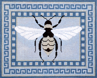 Elegant Bee with Gray Border (JP Needlepoint) *B-238