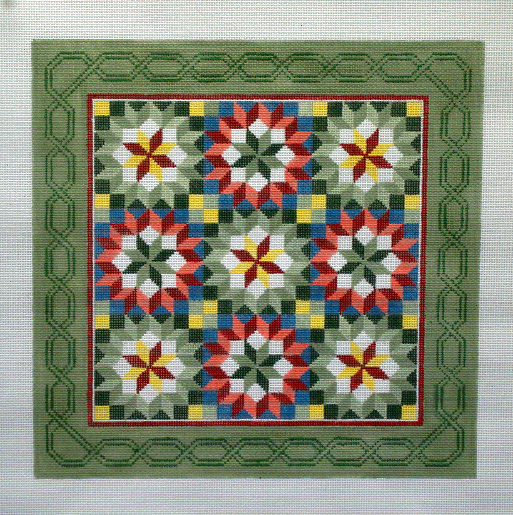 Carpenter's Wheel Quilt (Hand painted by Susan Roberts Designs) 18*1479