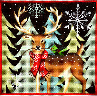 Deer - Red Scarf (Maggie & Co.) *M1600