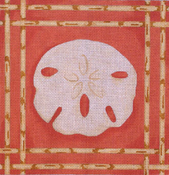 Sand Dollar / Bamboo Border (Handpainted from Associated Talent) 18*D-0904