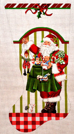 Toy Santa Stocking (handpainted by Melissa Shirley) Toy Santa Stocking (handpainted by Melissa Shirley)