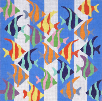 Fish on Blue and White (Handpainted by the Point Of It All Designs) Fish on Blue and White (Handpainted by the Point Of It All Designs)