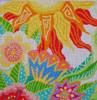 Large Tropical Garden (Handpainted by Jean Smith) 18*101A