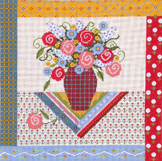 Provence Bouquet (Handpainte Needlepoint Canvas by Shelly Tribbey) 18*-P138