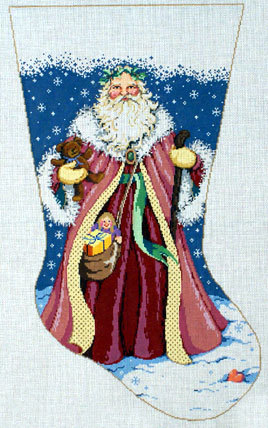 Father Christmas Stocking (Handpainted by Sandra Gilmore Designs) 18*16-099