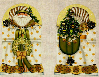 Golden Santa (2 sided standup) A71-1431