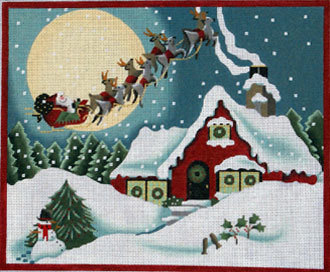 Red Cottage Pillow (Handpainted by Melissa Shirley) 18*949