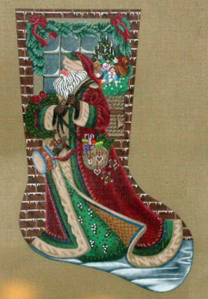 Santa Delivering Stocking B11-AXS882