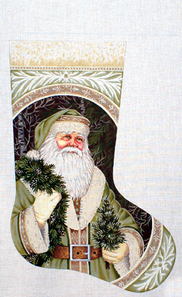 Evergreen Santa Stocking (Tapestry Tent) TTAXS450