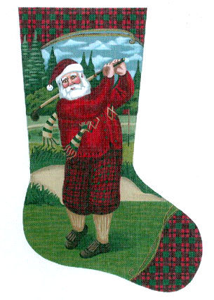 Santa Teeing Off Stocking B11-TTAXS603-81