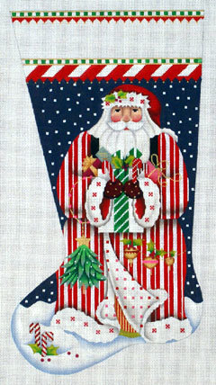 Candy Cane Claus Stocking (handpainted by Melissa Shirley) 18*205LL