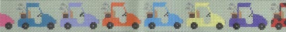 Parade of Golf Carts (JP Needlepoint Designs) *BL172