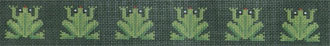 Hip Hop Frogs on Hunter Belt (JP Needlepoint) *BL-090