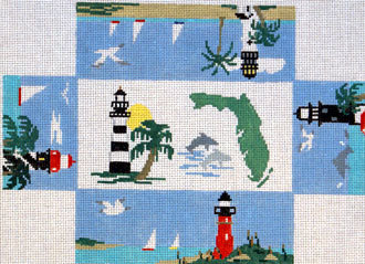 Florida Brick Cover (Handpainted by Kathy Schenkel Designs) 18*BC113