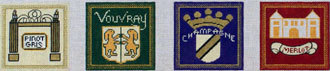 Coasters, Wine, Set of 4 (Handpainted by Whimsy & Grace) 18*WG11144