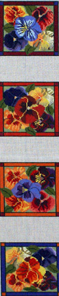 Coasters, Pansy, Set of 4 (Whimsy & Grace) WG11670C