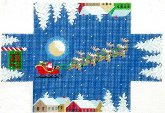 Santa Over the Rooftop Brick Cover (Susan Roberts) *0397
