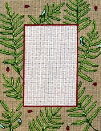Fern & Lady Bugs Picture Frame (Handpainted by Gayla Elliott Designs) 18*GE-PF-5