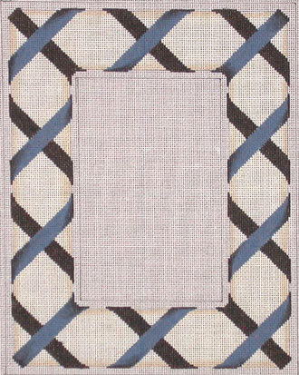 Blue Lattice Ribbon Picture Frame (handpainted by Associated Talent) 18*PF-208A