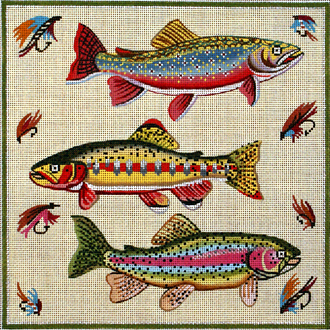 Three Fish (Handpainted by Alice Peterson Company) 18*1873