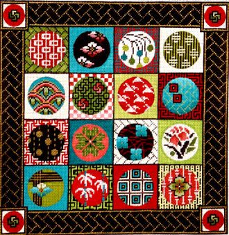 Asian Circles (handpainted by Mindy) B20-7822