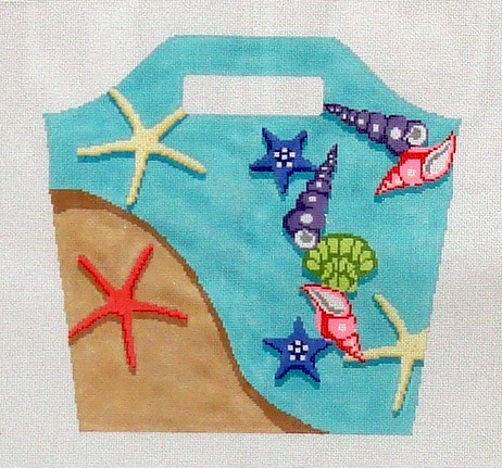 Beach Bucket Bag (handpainted by Hingham Square Designs) 18*CLBB-860