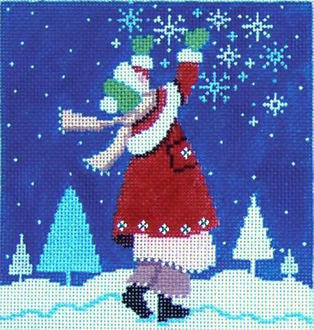 Catching Snowflakes (Handpainted from Shelly Tribbey Designs) 18*C317