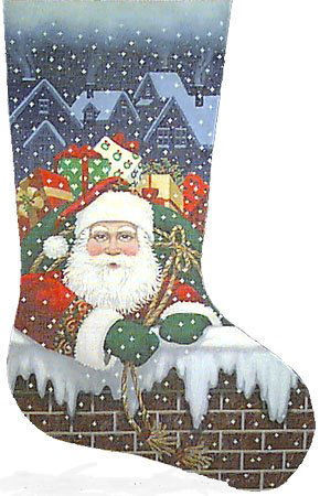 "Santa Pops In" handpainted by Tapestry Tent) 18*TTAXS-330