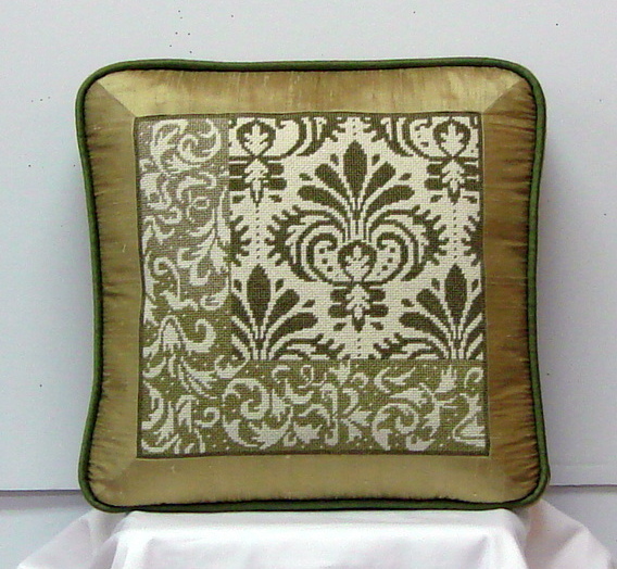 Brown Damask Patch 1 (Handpainted by JP Needlepoint)