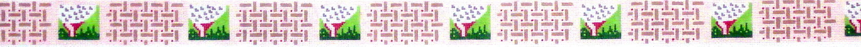 Basket Weave Pink Golf Belt