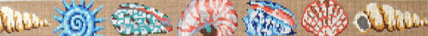Shells, Turquoise-Pink Belt (Handpainted by All About Stitching) 18*142