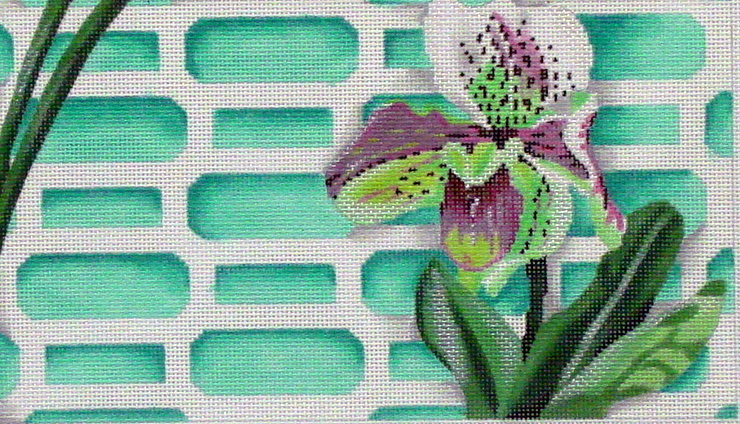 Orchid on Aqua Lattice #2 A09-5241