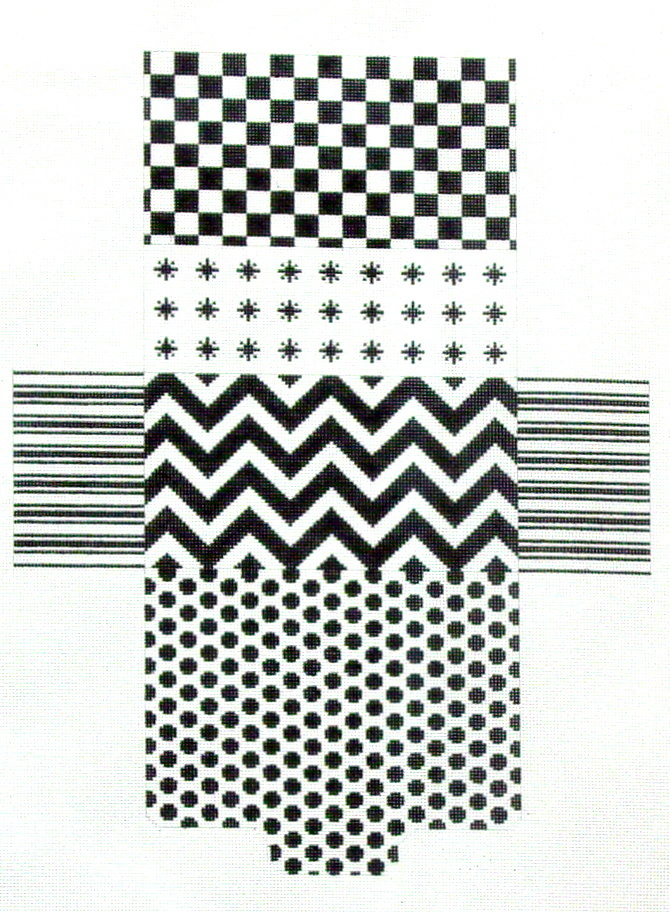 Black & White Graphics Brick Bag (JP Nedlepoint) *BB002