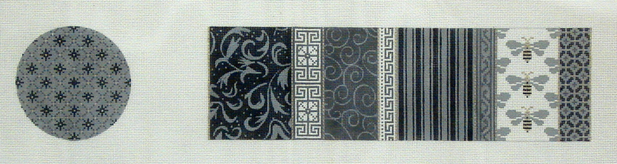 Treasure Box, Gray & White Patchwork and Bees (JP Designs) *TP-35