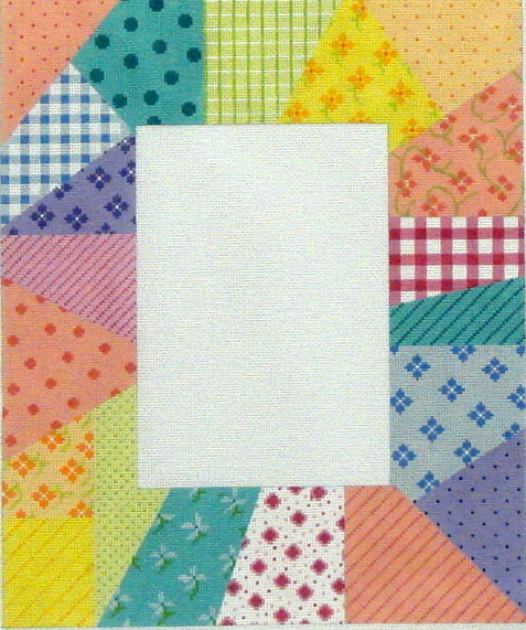 Picture Frame, Patchwork Soft Pastels (Handpainted by Kate Dickerson Needlepoint Collection) 18*FR-20