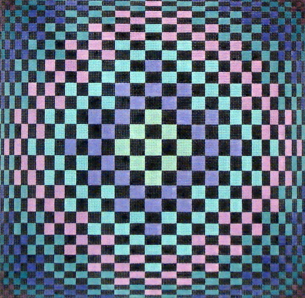Checker Illusion Square (Hand painted by Susan Roberts Designs) 18*1698
