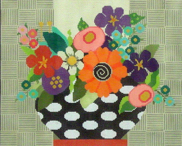 Flowers in Black & White Vase B38-033-31