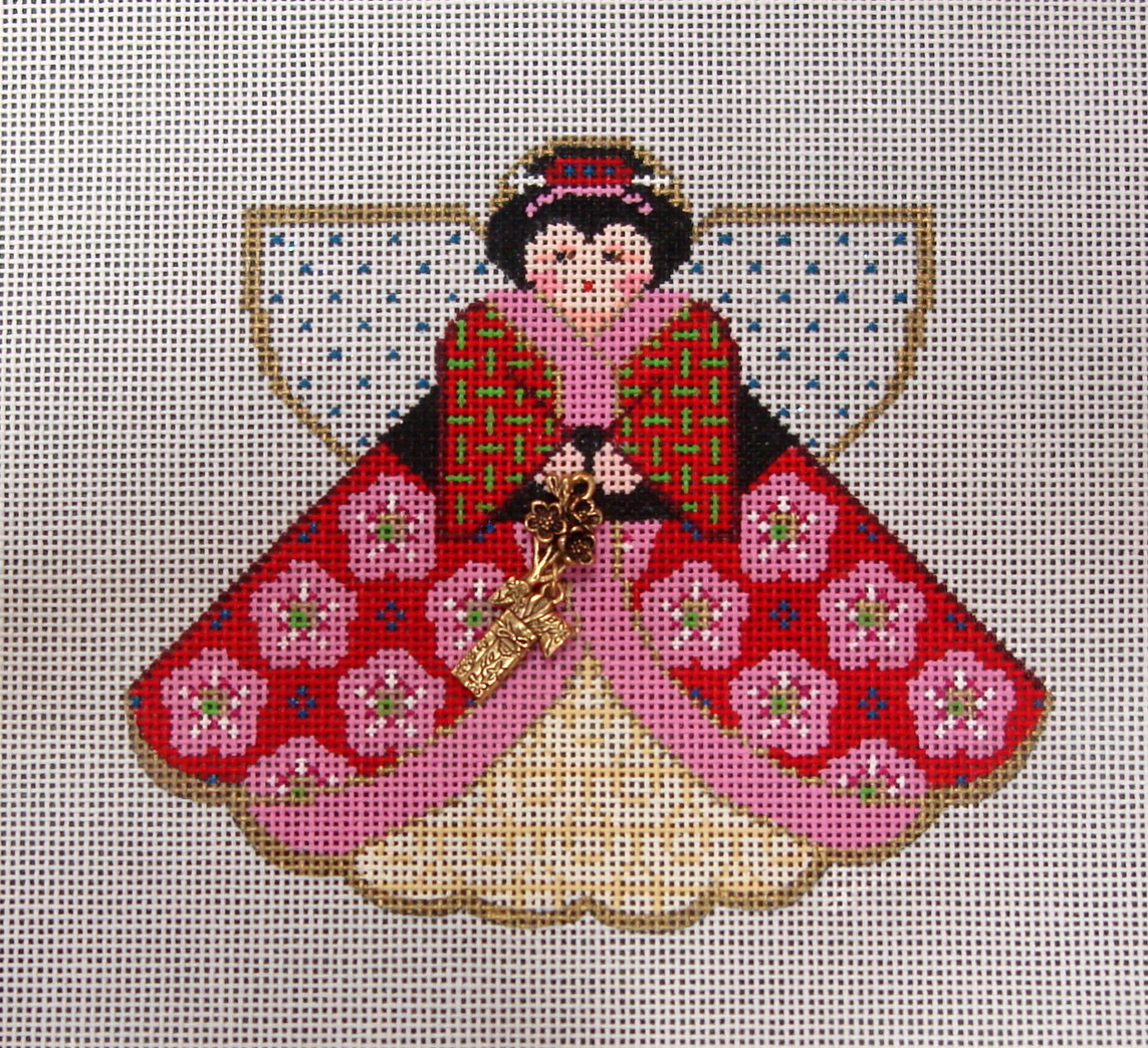 Geisha Girl (Angel with charms) (Handpainted by Painted Pony Designs) 18*996GJ