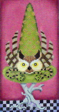 Witch Hat with Owl (Handpainted by Brenda Stofft Designs) 19*B-290C