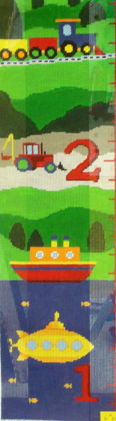 Growth Chart Vehicles (handpainted by Susan Roberts) 18*1510