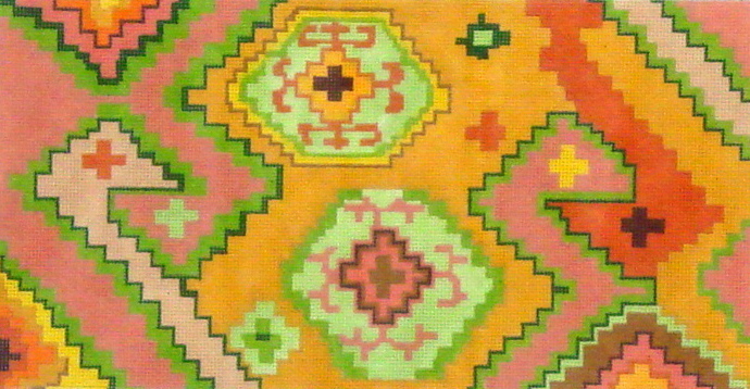 Kilim Rectangle Rectangle w/ Duck Head Motif (Handpainted by Kate Dickerson) 18*PL-152