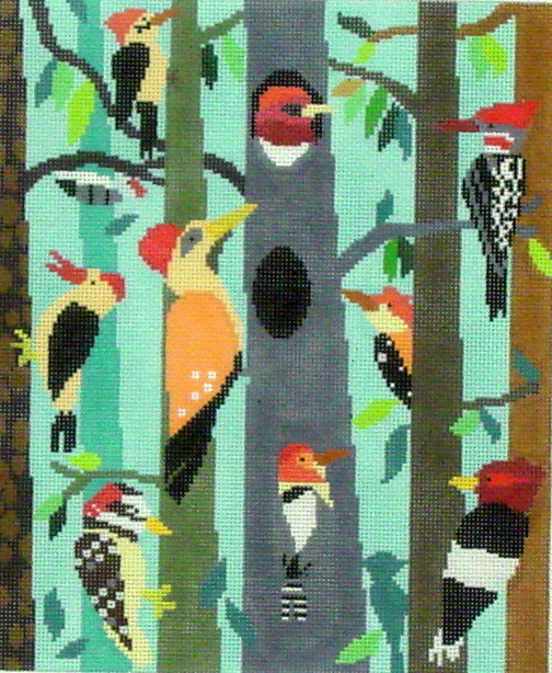 Woodpecker Hollow (Handpainted by Birds of a Feather) 18*AS-756