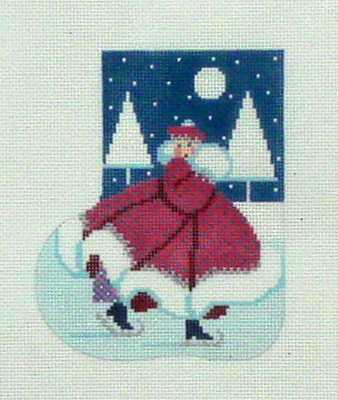 Art Deco Girl Mini-Sock (Hand Painted by Shelly Tribbey) 16*C757