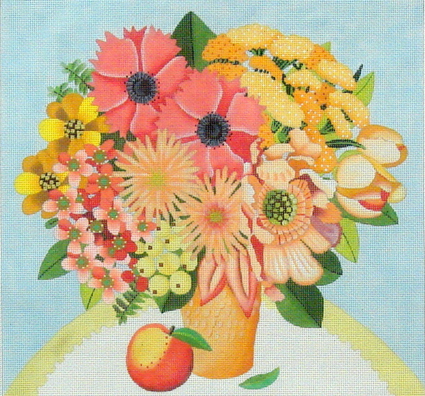 Peach Bouquet (handpainted by Melissa Shirley) 18*1818