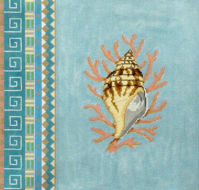 Geo Pattern Lighting Whelk (handpainted by Susan Roberts) 18*1047