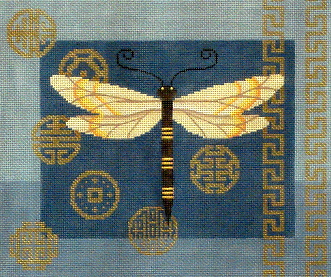 Dragonfly & Coins on Blue (JP Needlepoint Designs) Dragonfly & Coins on Blue (JP Needlepoint Designs)