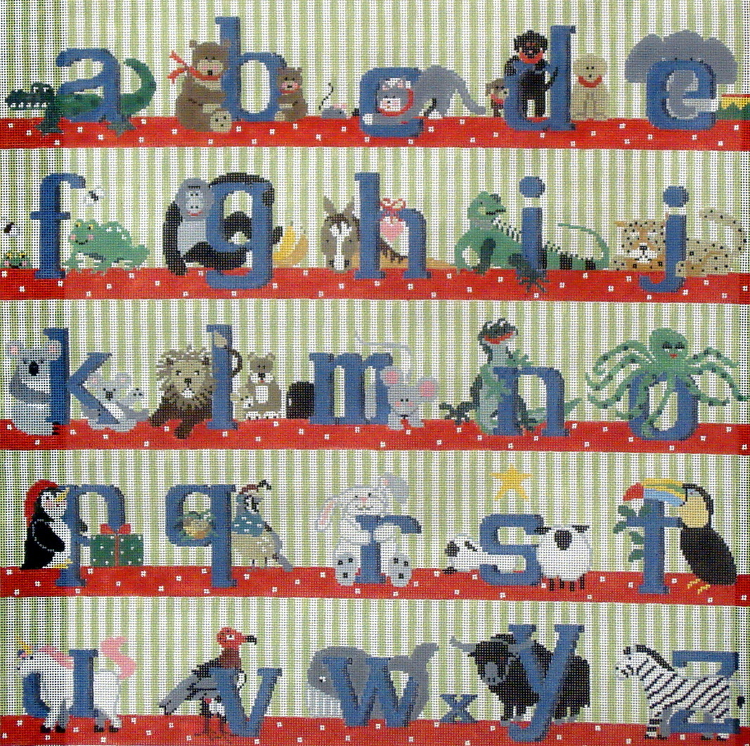 Alphabet Square Rug/Wall Hanging (Boy, Blue Letters) *PWO51