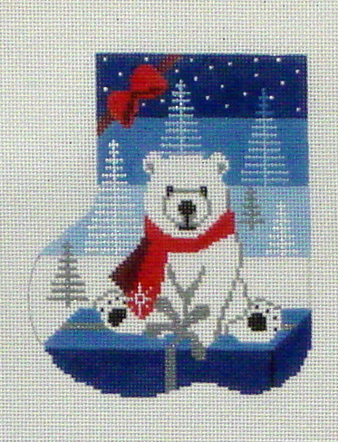 Polar Gift Mini Sock (Handpainted by Shelly Tribbey Designs) 18*C-233